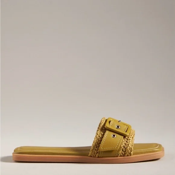 By Anthropologie Woven Buckle Sandal in Moss - Picture 3 of 7